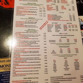 El Matador Restaurant - the menu for el matador - Mexican Near Me - Denton, Texas