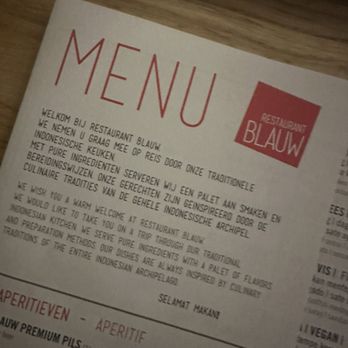 Blauw - Menu! Order the rice table! - Indonesian Near Me - Amsterdam, New Hampshire