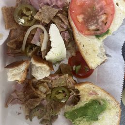 Chilanga torta It supposed to have Milanesa, it has small pieces of what it supposed to be milanesa but it does not taste like any meat Chilanga torta It supposed to have Milanesa, it has small pieces of what it supposed to be milanesa but it does not taste like any meat