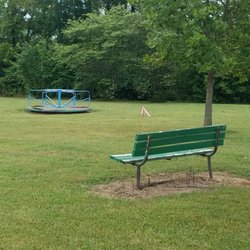 Salem Community Park - Single playground piece and bench