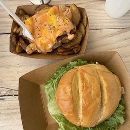 Burger and fries Burger and fries