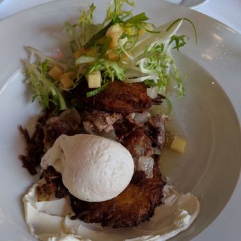 The Cavalier - Lamb hash with creme fraiche, and sweet potato latkas - New American Near Me - San Francisco, California