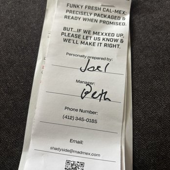 Mad Mex - Shadyside - This is who reviewed my order. - Mexican Near Me - Pittsburgh, Pennsylvania Mad Mex - Shadyside - This is who reviewed my order. - Mexican Near Me - Pittsburgh, Pennsylvania