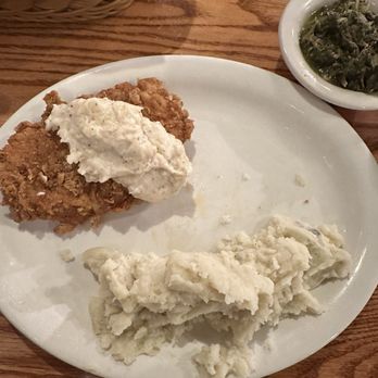 Cracker Barrel Old Country Store - Only one piece of Chicken Fried Chicken! Those potatoes look horrific and they were. I give them a 2 on plating. - Breakfast & Brunch Near Me - Burlington, North Carolina