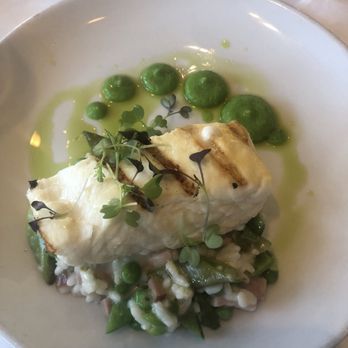 Butch's Dry Dock - Halibut with pea risotto- AMAZING - New American Near Me - Holland, Michigan