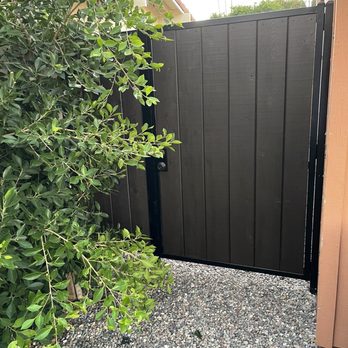 E & E Custom Iron Works - Quick wood siding install on our side gate - Fences & Gates Near Me - La Puente, California E & E Custom Iron Works - Quick wood siding install on our side gate - Fences & Gates Near Me - La Puente, California