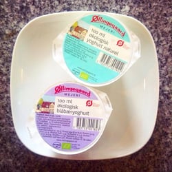 Riccos Kaffebar - Øllingegaards økoyoughurt - blåbær eller naturel.