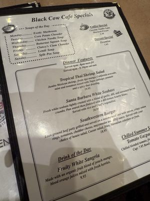 Menu photo 7 The Black Cow Cafe Montrose, CA