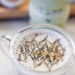GIWA - Black Sesame Latte Hot ($8 + $1/oat milk + $1/extra espresso shot)