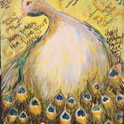 Pinot's Palette - A custom guest book painting created for one of our lucky birthday party guests of honor. Paint, Sip & Celebrate with us!