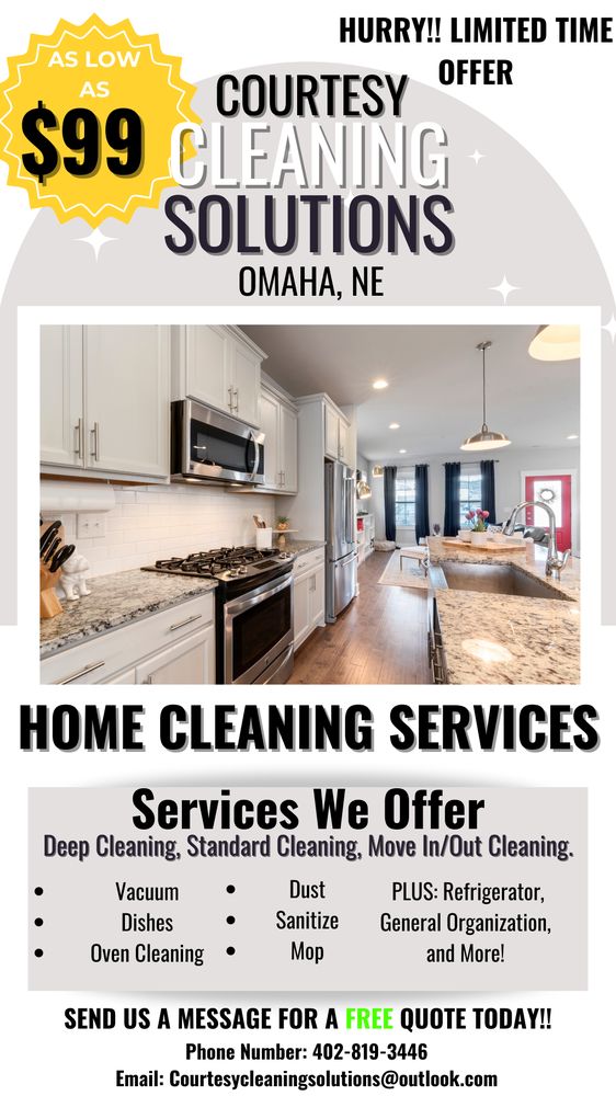 COURTESY CLEANING SOLUTIONS Omaha, Nebraska Home Cleaning Phone