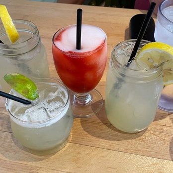 Whistle Britches - Brown Sugar Lemonade, Margarita, Frose', & another Lemonade (left to right) - Chicken Shop Near Me - Southlake, Texas Whistle Britches - Brown Sugar Lemonade, Margarita, Frose', & another Lemonade (left to right) - Chicken Shop Near Me - Southlake, Texas