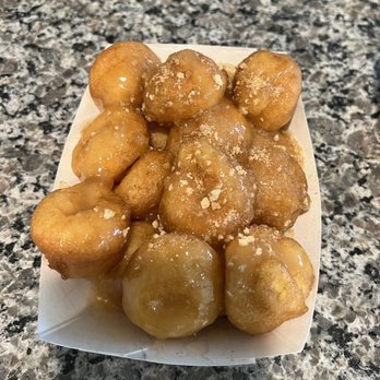 Two Crazy Donuts - Peach Crumble topped donuts - Donuts Near Me Two Crazy Donuts - Peach Crumble topped donuts - Donuts Near Me