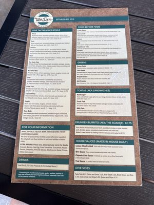 Menu photo 2 Taco Dive Melbourne, FL