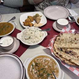Lamb Rogan Josh, Lamb Curry, Lamb Biryani, Garlic Nan, Paneer Nan, Raita, Mixed Platter Lamb Rogan Josh, Lamb Curry, Lamb Biryani, Garlic Nan, Paneer Nan, Raita, Mixed Platter