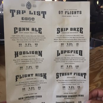 BAD SONS Beer Co - Menu! - Breweries Near Me - Derby, Connecticut