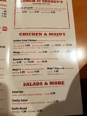 Menu photo 4 Shakey's Pizza Parlor Brea, CA Menu photo 4 Shakey's Pizza Parlor Brea, CA