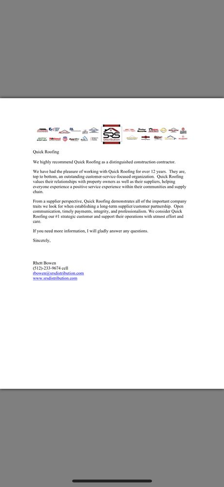 Slide of Quick Roofing