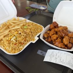 La Perla Oriental - Pollo Naranja, Arroz Frito, Papas Fritas