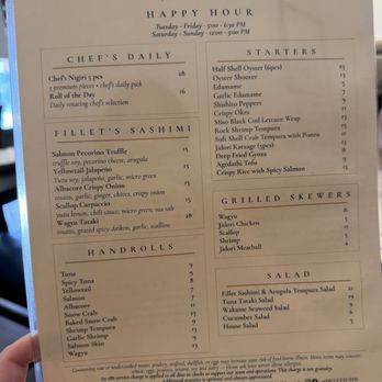 Fillet Sushi - Happy hour menu - Sushi Bars Near Me - Monrovia, California Fillet Sushi - Happy hour menu - Sushi Bars Near Me - Monrovia, California