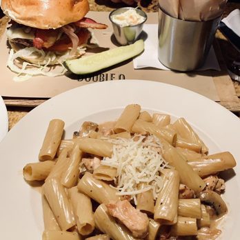 Double O Grill - House burger and rigatoni Marsala - New American Near Me - Wappingers Falls, New York Double O Grill - House burger and rigatoni Marsala - New American Near Me - Wappingers Falls, New York