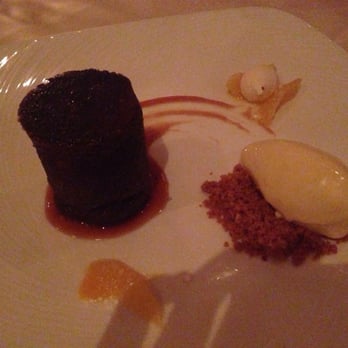 Junoon - Date Gateau (with Piink Peppercorn Meringue, Fresh Oranges, Orange Buttermilk Ice Cream) - Indian Near Me - New York, New York