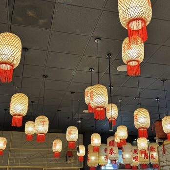 Mebo Hotpot  - Lanterns above with surnames on them. - Chinese Near Me - Temple City, California