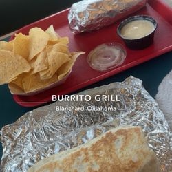Burrito Grill - Burrito Meal with Chips and Cheese Dip