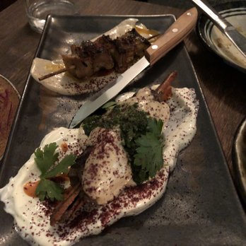 Miss Ada - Chicken thigh (top) and kofta kebab (bottom) - Mediterranean Near Me - Brooklyn, New York Miss Ada - Chicken thigh (top) and kofta kebab (bottom) - Mediterranean Near Me - Brooklyn, New York