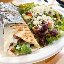 Cali Kabob - Gyro Wrap Combo with Greek Salad.