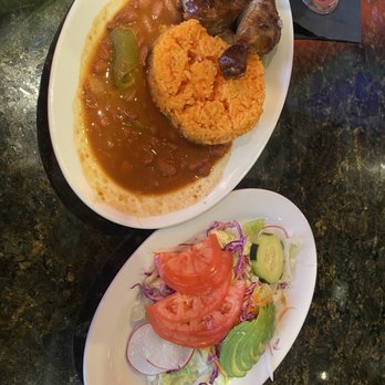Pio Pio 11 - Quarter chicken with saffron rice and beans and avocado salad - Peruvian Near Me - Queens, New York