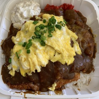 Hamada General Store - Katsu curry loco moco, scrambled eggs!  Yum!!! - Salad Near Me - Honolulu, Hawaii