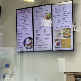 Walk up counter service with menu board overhead