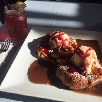 26 Beach Restaurant - Peach Melba french toasts and unsweetened blueberry tea - New American Near Me - Venice, California 26 Beach Restaurant - Peach Melba french toasts and unsweetened blueberry tea - New American Near Me - Venice, California