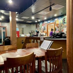 Yeah Siam - Interior of restaurant - clean, tastefully understated decor, cozy, casual - looking towards front ordering counter