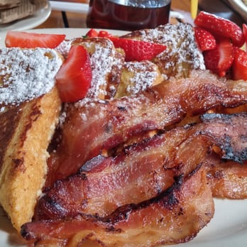 Howley's Restaurant - Strawberry French Toast with Bacon - Diners Near Me - West Palm Beach, Florida Howley's Restaurant - Strawberry French Toast with Bacon - Diners Near Me - West Palm Beach, Florida