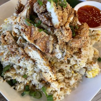 Charm Thai Kitchen & Coffee - Garlic Fried Rice with Fried Chicken - Thai Near Me - Henderson, Nevada