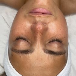 My client, relaxing after her facial treatment! What a beautiful glow!