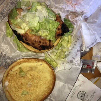 Burger King - Grilled chicken sandwich-burnt like jerky meat! 10.00 meal! - Fast Food Near Me - Daly City, California