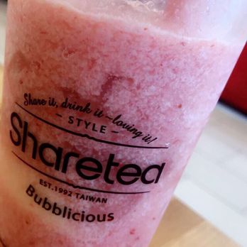Sharetea - strawberry iced with lychee jelly 3 - Bubble Tea Near Me - Houston, Texas