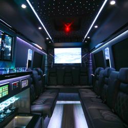 Vanity Limousines - 10 - 12 Passenger Mercedes Benz Sprinter Luxury Limousine Interior