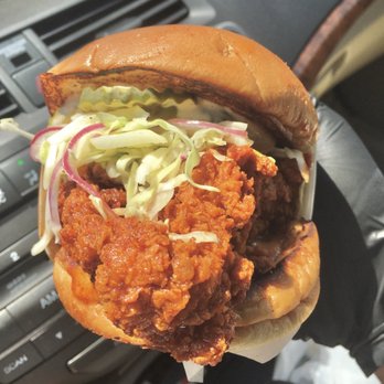 Cluck Kitchen - Nashville Hot Chicken Sandwich (medium) - Chicken Shop Near Me - Irvine, California Cluck Kitchen - Nashville Hot Chicken Sandwich (medium) - Chicken Shop Near Me - Irvine, California