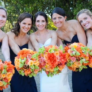 Wine Country Wedding Flowers - Gorgeous fall bouquets - really popped against navy bridesmaid dresses! - Floral Designers Near Me Wine Country Wedding Flowers - Gorgeous fall bouquets - really popped against navy bridesmaid dresses! - Floral Designers Near Me