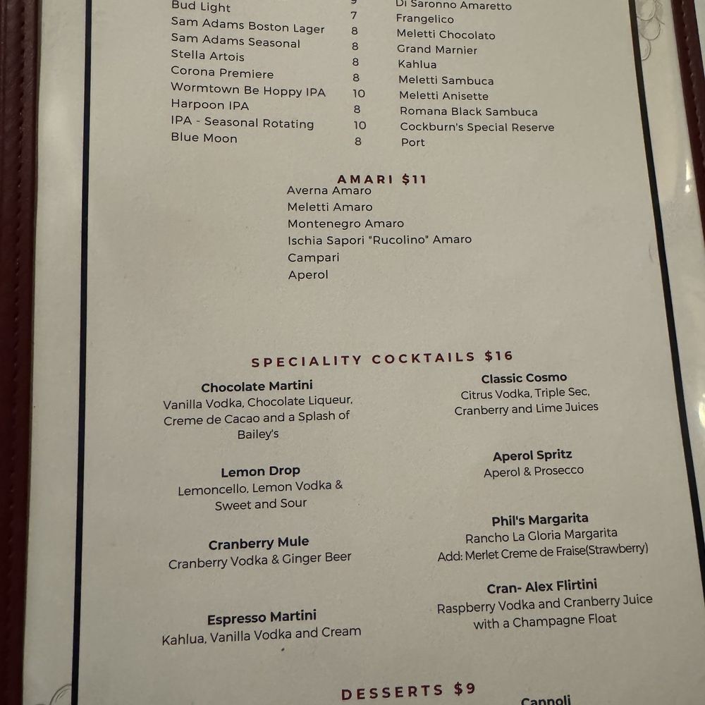 L'Osteria - Menu - Italian Near Me - Boston, Massachusetts