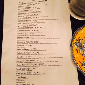 Madrid Tapas Restaurant & Wine Bar - Current menu... (June 2017) - Tapas Bars Near Me - Green Bay, Wisconsin