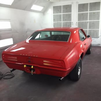 Doman Auto Body - Firebird in the spray booth: Unfinished. - Body Shops Near Me - Hesperia, California