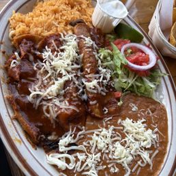 Enchilada Dinner with A la Pancha sauce Enchilada Dinner with A la Pancha sauce