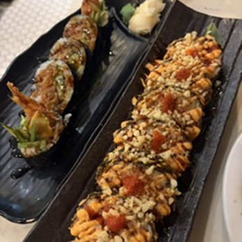 EMC Seafood & Raw Bar - Shrimp Tempura Roll and Firecracker Bass Roll - Seafood Near Me - San Jose, California EMC Seafood & Raw Bar - Shrimp Tempura Roll and Firecracker Bass Roll - Seafood Near Me - San Jose, California