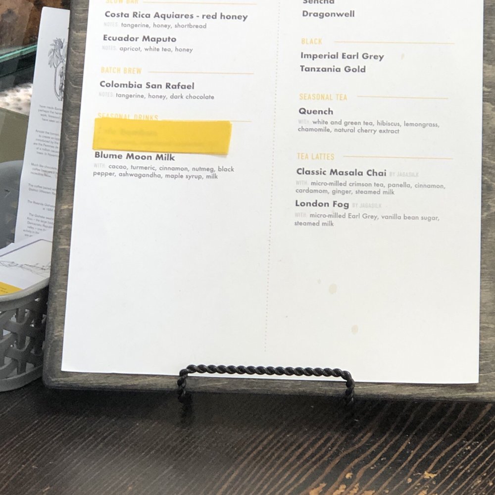 Discovery Coffee - One of the menus - Coffee & Tea Near Me - Victoria, British Columbia