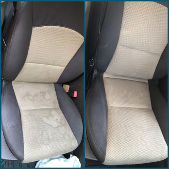 Eagle Eye Detaling - Front passenger seat before & after - Auto Detailing Near Me Eagle Eye Detaling - Front passenger seat before & after - Auto Detailing Near Me